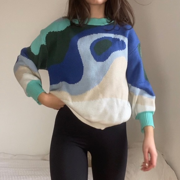 Retro blue sweater - Picture 4 of 4